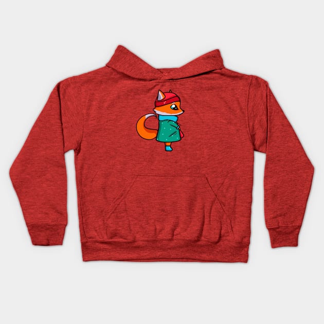 Cute fox Kids Hoodie by Purplehate